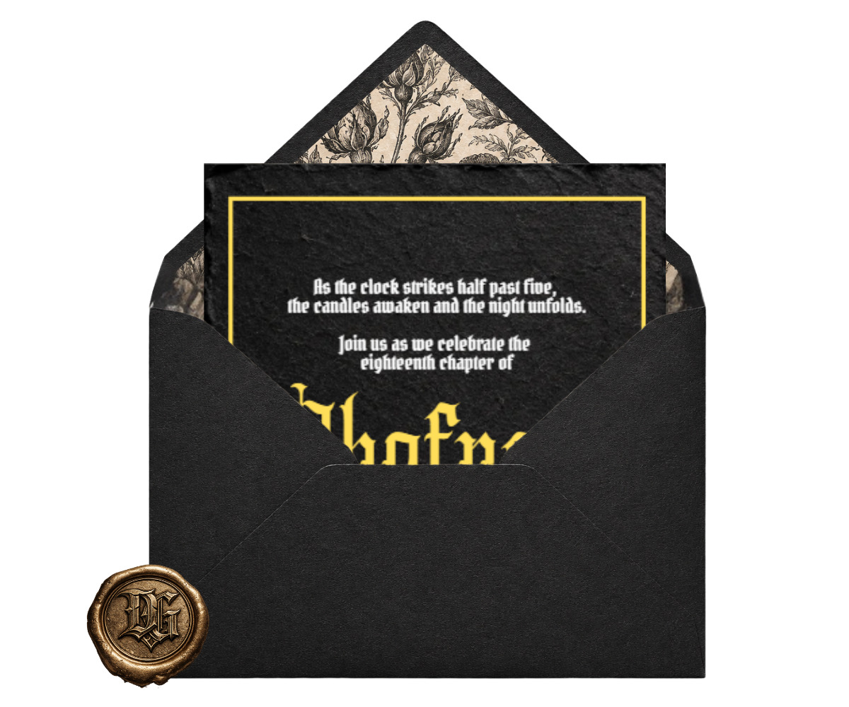Slightly opened invitation envelope