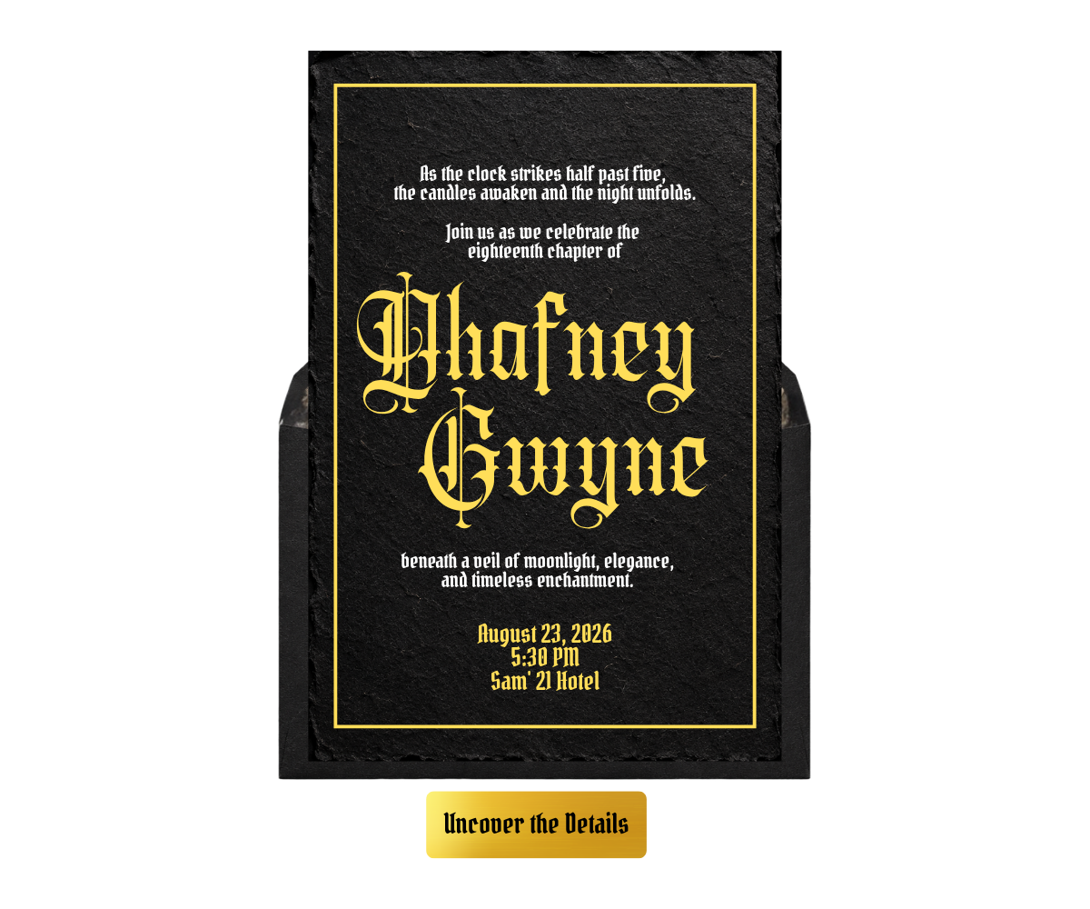 Dhafney Gwyne invitation